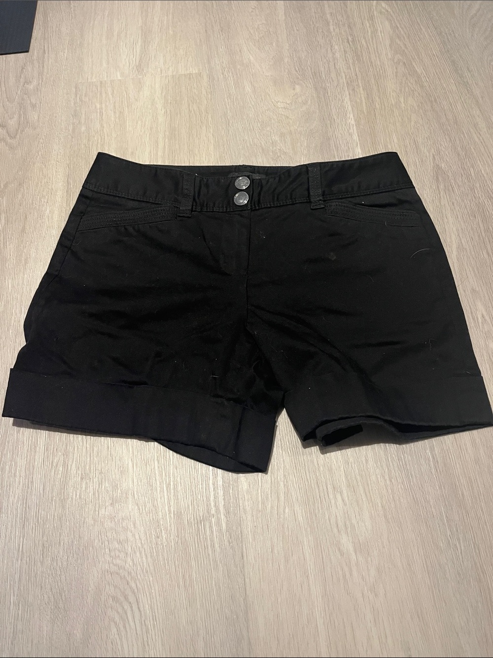 White House Black Market Black Rolled-Hem Short